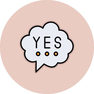 evet işaretli konuşma balonu