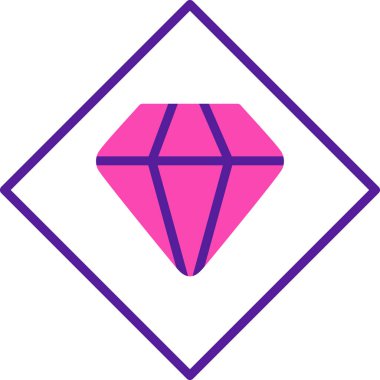 Elmas. Web simgesi basit illüstrasyon