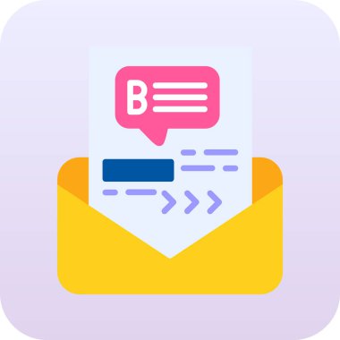 harf e ileti simgesi, basit vektör illüstrasyonu