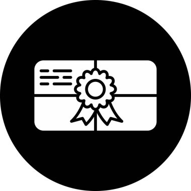 Sertifika simgesi, basit vektör illüstrasyonu