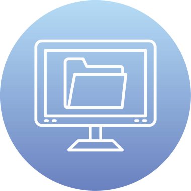 Modern b 'nin vektör illüstrasyonu bilgisayar monitörünün ikonundan yoksun