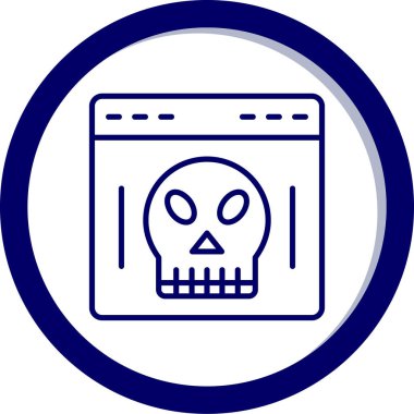 kafatası web simgesi, beyaz arkaplanda izole edilmiş basit vektör illüstrasyonu