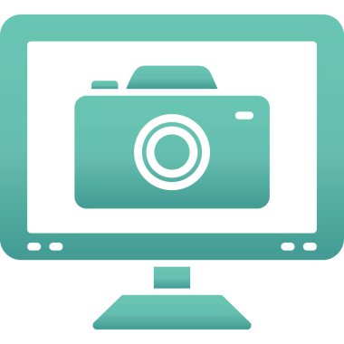 kamera web simgesi, vektör illüstrasyonu