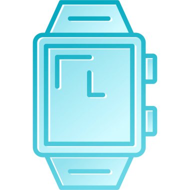 Akıllı saat simgesi. Web için akıllı saat vektör simgelerinin özet çizimi