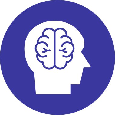 İnsan beyni simgesi, vektör illüstrasyonu