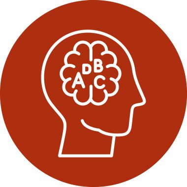 beyin ikonu vektör illüstrasyonu