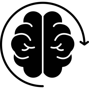İnsan beyni simgesi, vektör illüstrasyon tasarımı