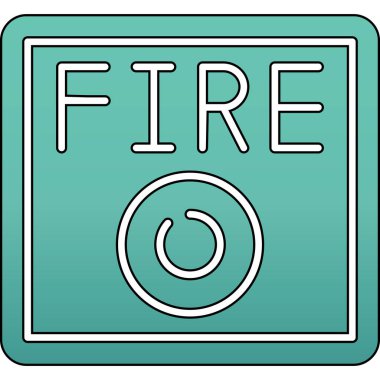 Ateş simgesi renk ana hatları vektörü yakılıyor