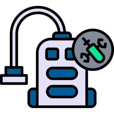 Elektrikli ısıtıcı. Web simgesi vektör illüstrasyonu