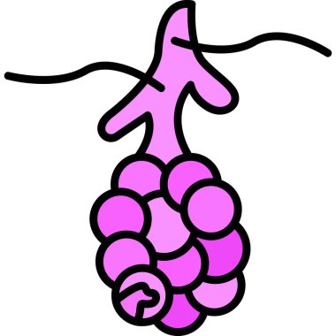 Çizgi film pembe ve beyaz mantarın vektör çizimi