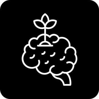 Beyin. Web simgesi basit illüstrasyon