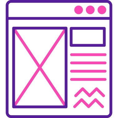 Tarayıcı. Web simgesi basit illüstrasyon