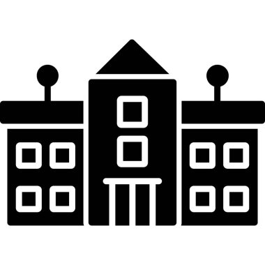 Üniversite binası simgesi, vektör illüstrasyon tasarımı