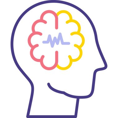 beyin ikonu vektör illüstrasyonu