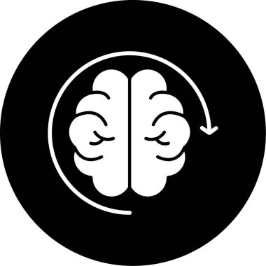 Beyin. Web simgesi basit illüstrasyon