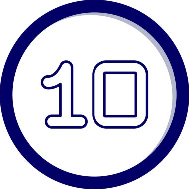 Bir numaralı vektör simgesi. biçim vuruş simgesidir, mavi renk, beyaz arkaplan.