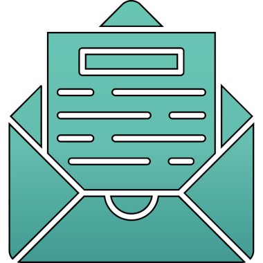 Mavi bir zarfın vektör illüstrasyonu