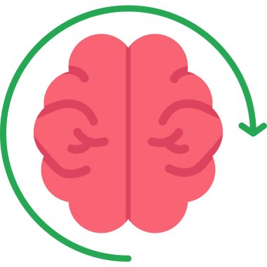 Beyin. Web simgesi basit illüstrasyon