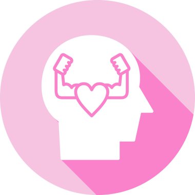 Beyin simgesi olan insan kalbi, vektör illüstrasyonu