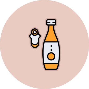 Soda ikonu vektör illüstrasyonlu şişe