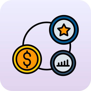 dolar sikke simge, vektör çizim