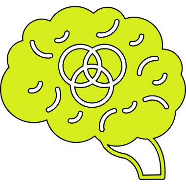 Beyin simgesi, vektör illüstrasyonu