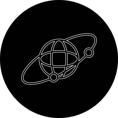 Gezegen gezegen çizgisi simgesi, vektör illüstrasyonu