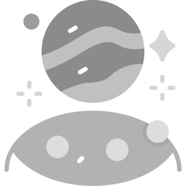 Gezegen alanı simgesi, basit vektör illüstrasyonu