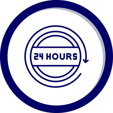 24 saatlik bir ikon. vektör illüstrasyonu