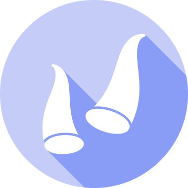 Kadının mavi ve beyaz ikonunun vektör çizimi