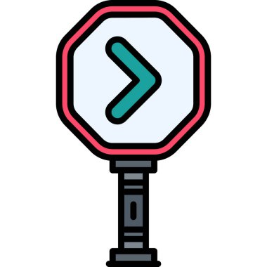 Trafik işareti simgesi. Web için yol işareti vektör simgelerinin basit illüstrasyonu