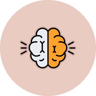 beyin ikonu vektör illüstrasyonu