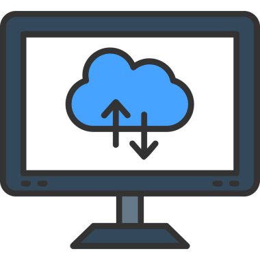 bulut hesaplama vektörü simgesi