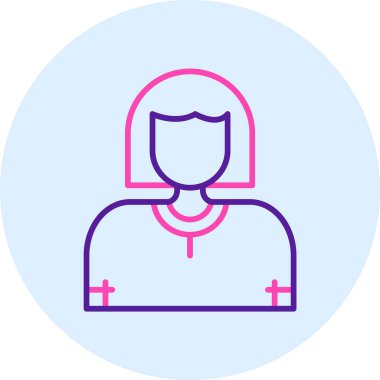 avatar kadın kişisi simgesi - taslak biçimi