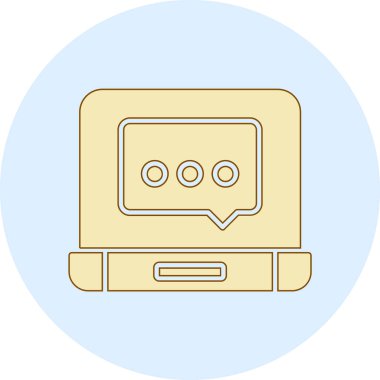 Bir dizüstü bilgisayar simgesinin vektör illüstrasyonu