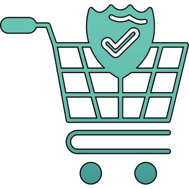 Üzerinde işaret simgesi olan bir araba. Web için taşıma vektörü simgesiyle alışveriş işaretinin özet çizimi