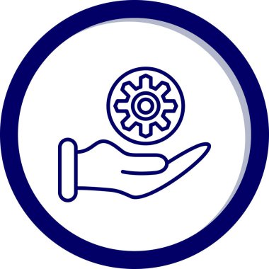 servis düz yuvarlanmış vektör simgesi