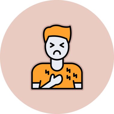 Kızgın adam ikonu. Beyaz üzerinde izole edilmiş insan vektör simgesi çizgisi