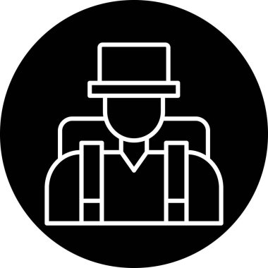 Şapkalı bir adamın vektör simgesi