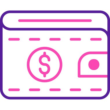 Dolar kart simgesi vektör illüstrasyonu