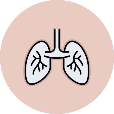Akciğerler simge vektör çizim