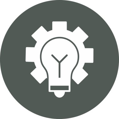 Ampul simgesi. Vektör biçimi düz ikonik sembol, yuvarlak açılar, gri renk, beyaz arkaplan.