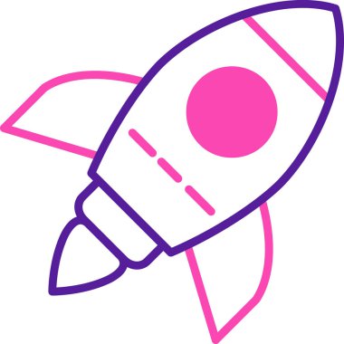 Roket. Web simgesi basit illüstrasyon