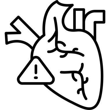 kalp hastalığı ikonu, ana hatlar tarzı