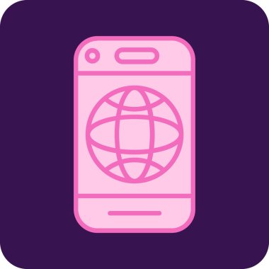 Cep telefonu. Web simgesi basit illüstrasyon