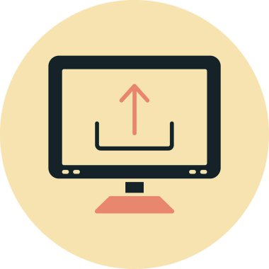 Monitör. Web simgesi basit illüstrasyon