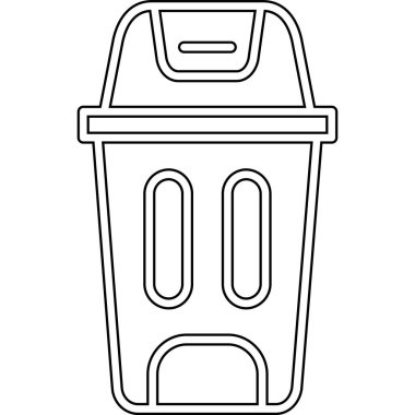 Çöp kutusu simgesi. Web için çöp kutusu vektör simgesinin özet çizimi