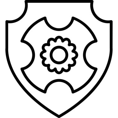 Kalkan koruma simgesi ana hat biçiminde