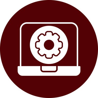 dişli simge vektör resimli dizüstü bilgisayar