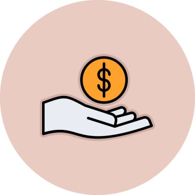 Bozuk para dolar vektör simgesi